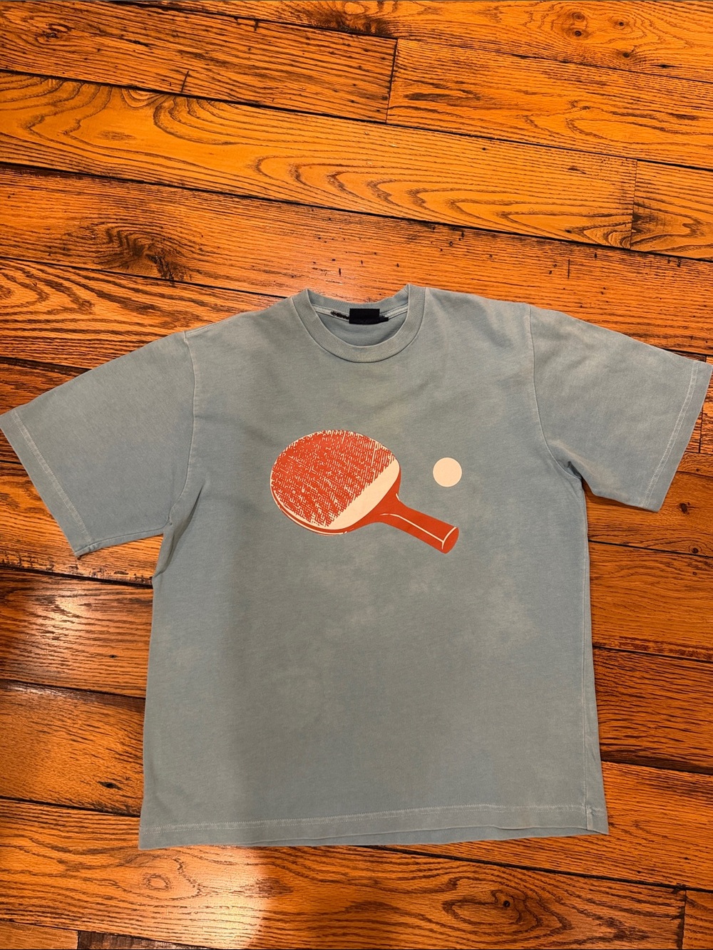 Mini Boden Light Blue Tee with  Ping Pong Graphic Boys Size 13/14